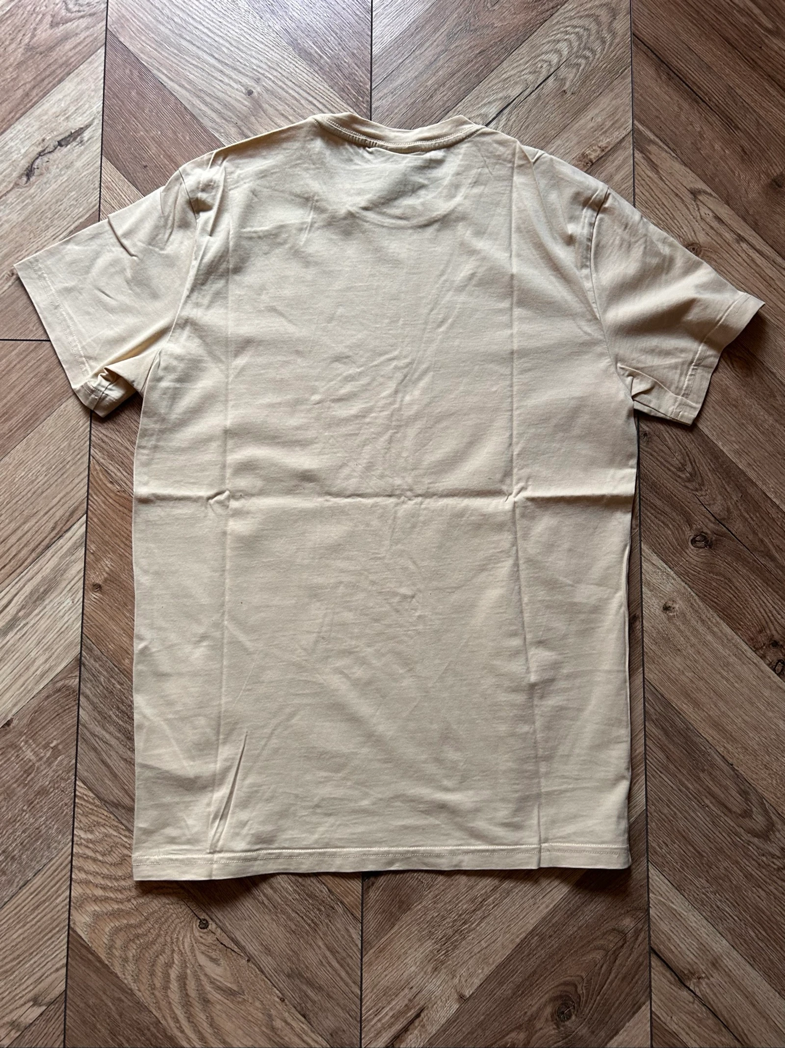 Basic H&M pastel yellow / light beige t-shirt — Size XS – photo 6